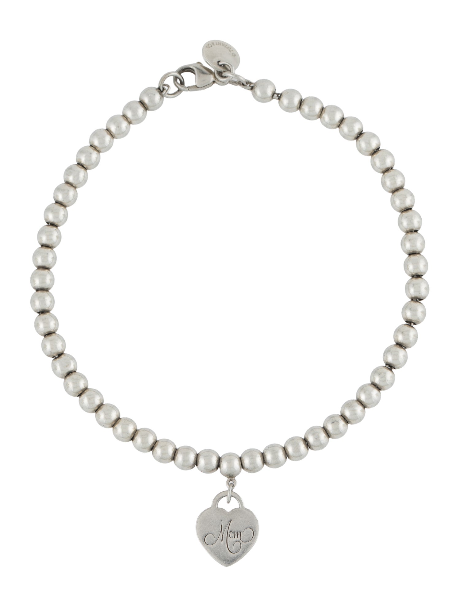 Tiffany & Co. 'Mom' Heart Tag Bead Bracelet