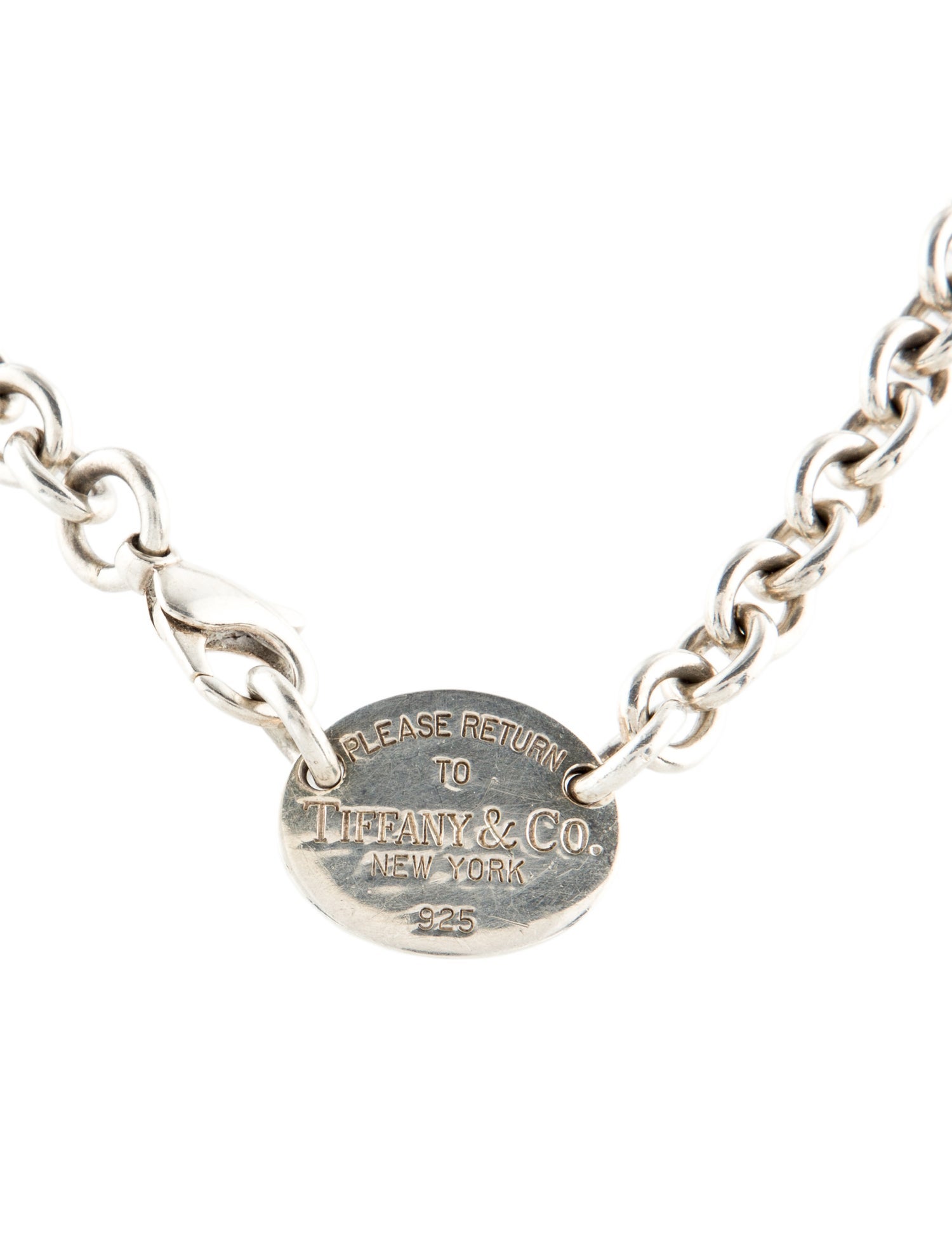 Tiffany & Co. Oval Tag Choker Chain Necklace