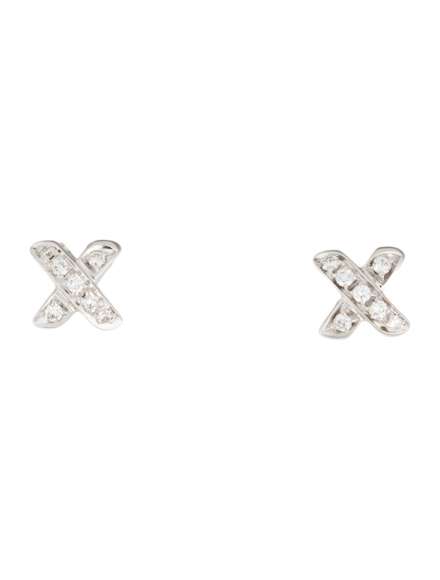 Tiffany & Co. 18K Diamond Mini Signature X Stud Earrings