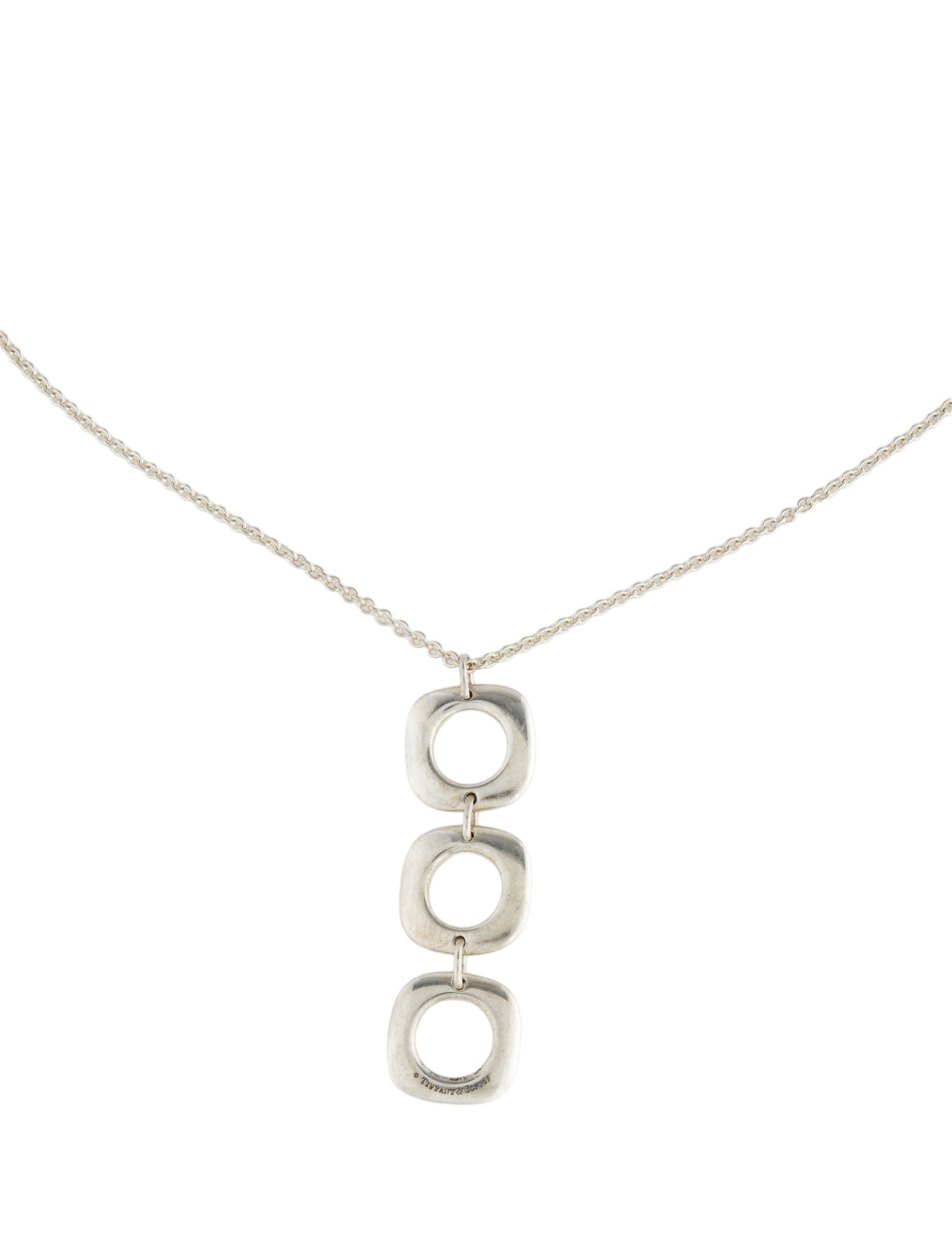 Tiffany & Co. Square Cushion Triple Drop Pendant Necklace