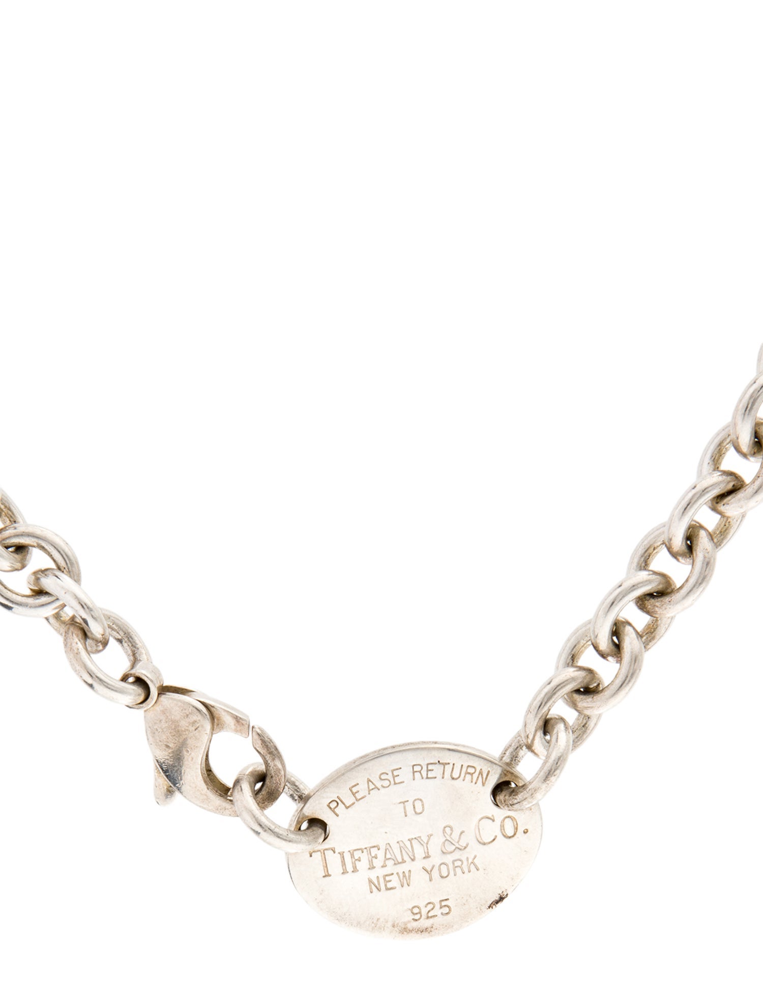 Tiffany & Co. Oval Tag Choker Chain Necklace