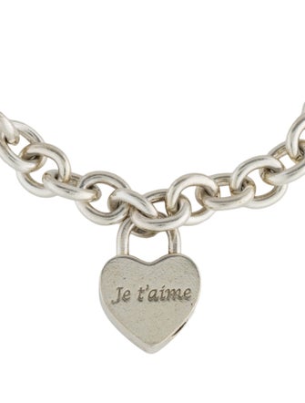 Tiffany & Co. Je t'aime Heart Lock Charm Bracelet