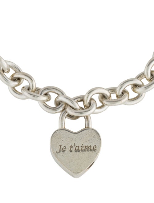 Tiffany & Co. Je t'aime Heart Lock Charm Bracelet