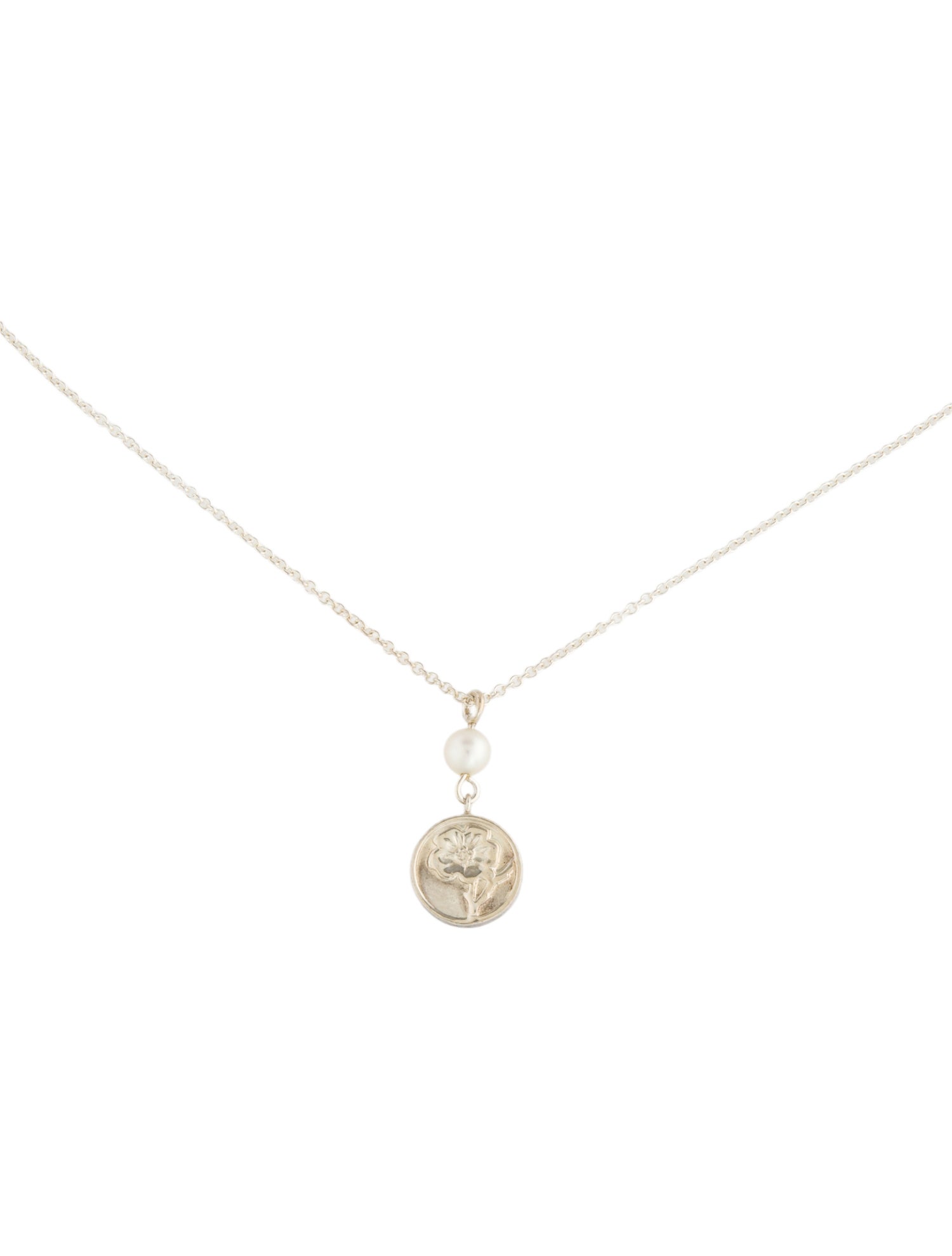 Tiffany & Co. Pearl Hibiscus Pendant Necklace