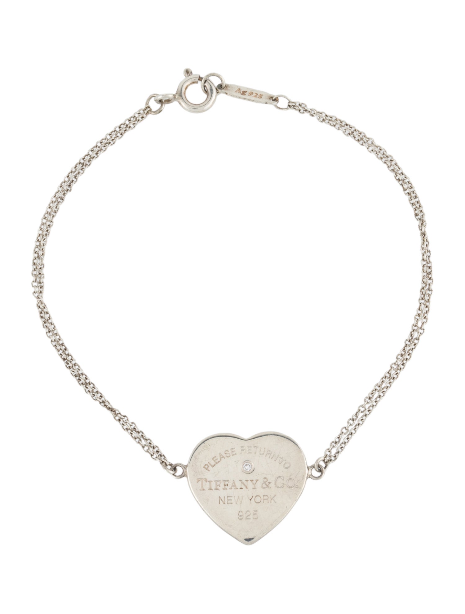 Tiffany & Co. Diamond Heart Double Chain Bracelet
