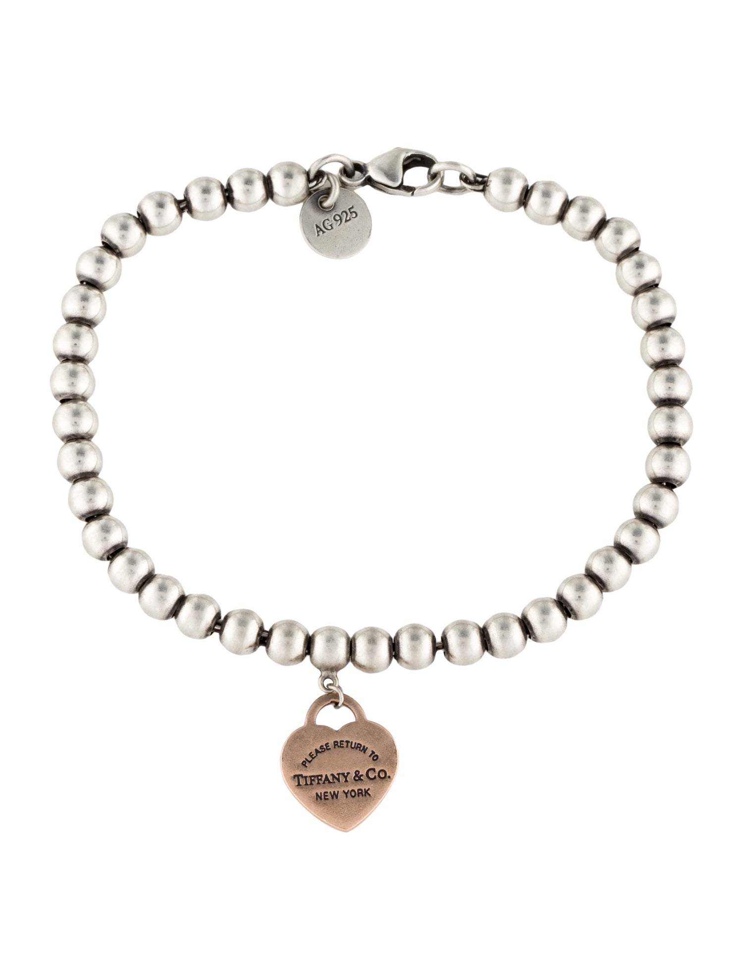 Tiffany & Co. Two-Tone Heart Tag Bead Bracelet