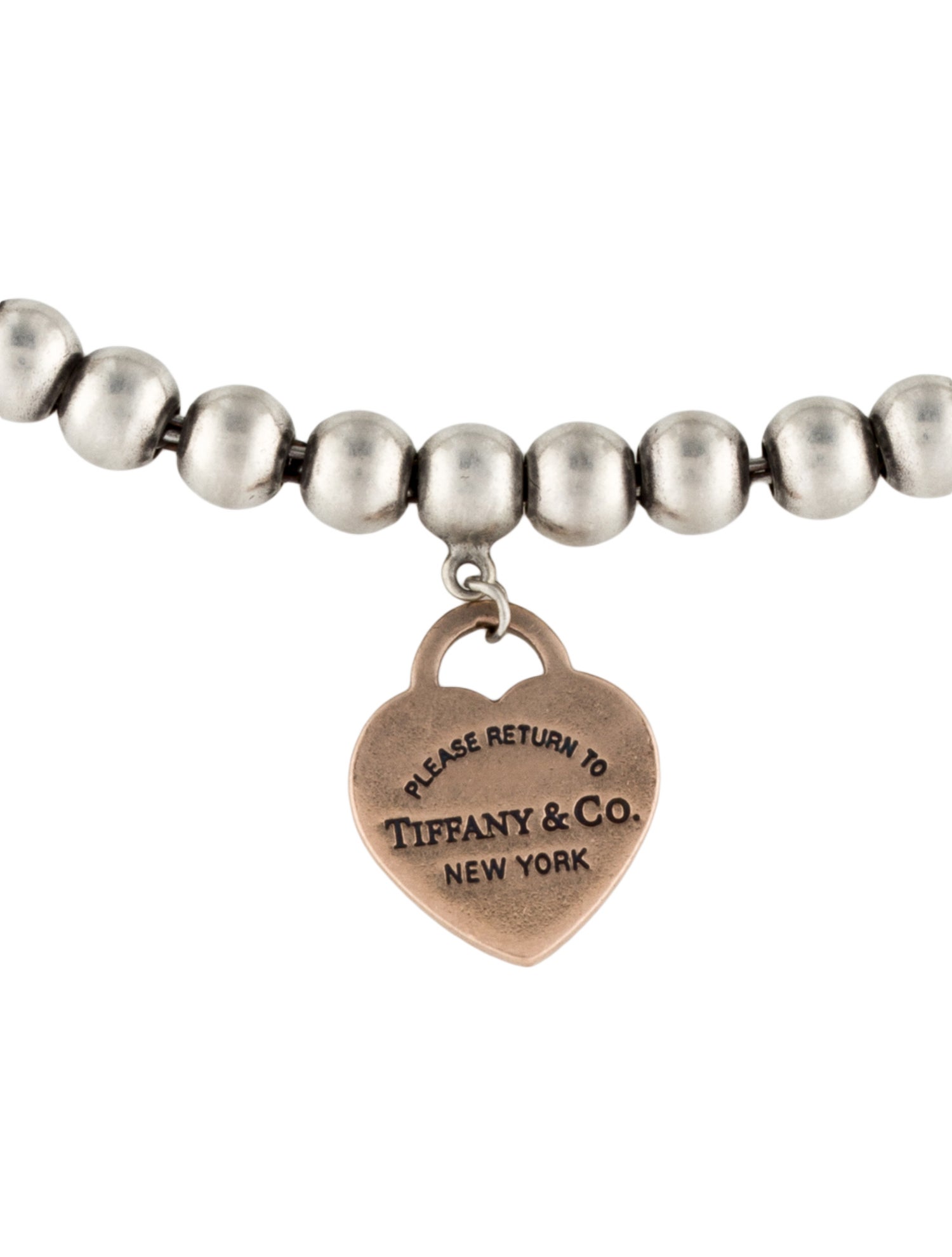 Tiffany & Co. Two-Tone Heart Tag Bead Bracelet