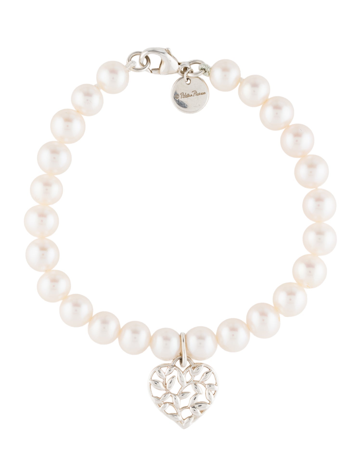 Tiffany & Co. Pearl Olive Leaf Heart Bracelet