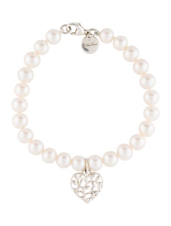 Tiffany & Co. Pearl Olive Leaf Heart Bracelet