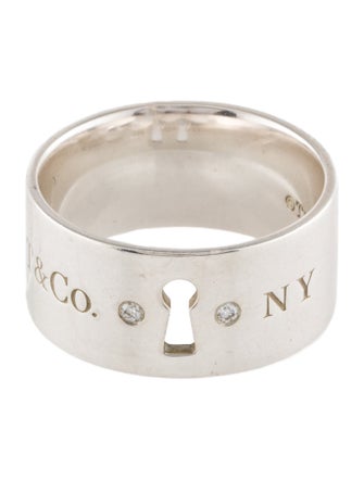 Tiffany & Co. Diamond Key Hole Wide Band