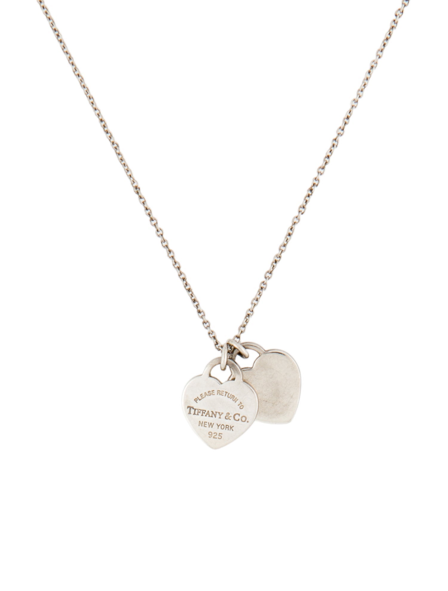Tiffany & Co. Double Mini Heart Tag Pendant Necklace