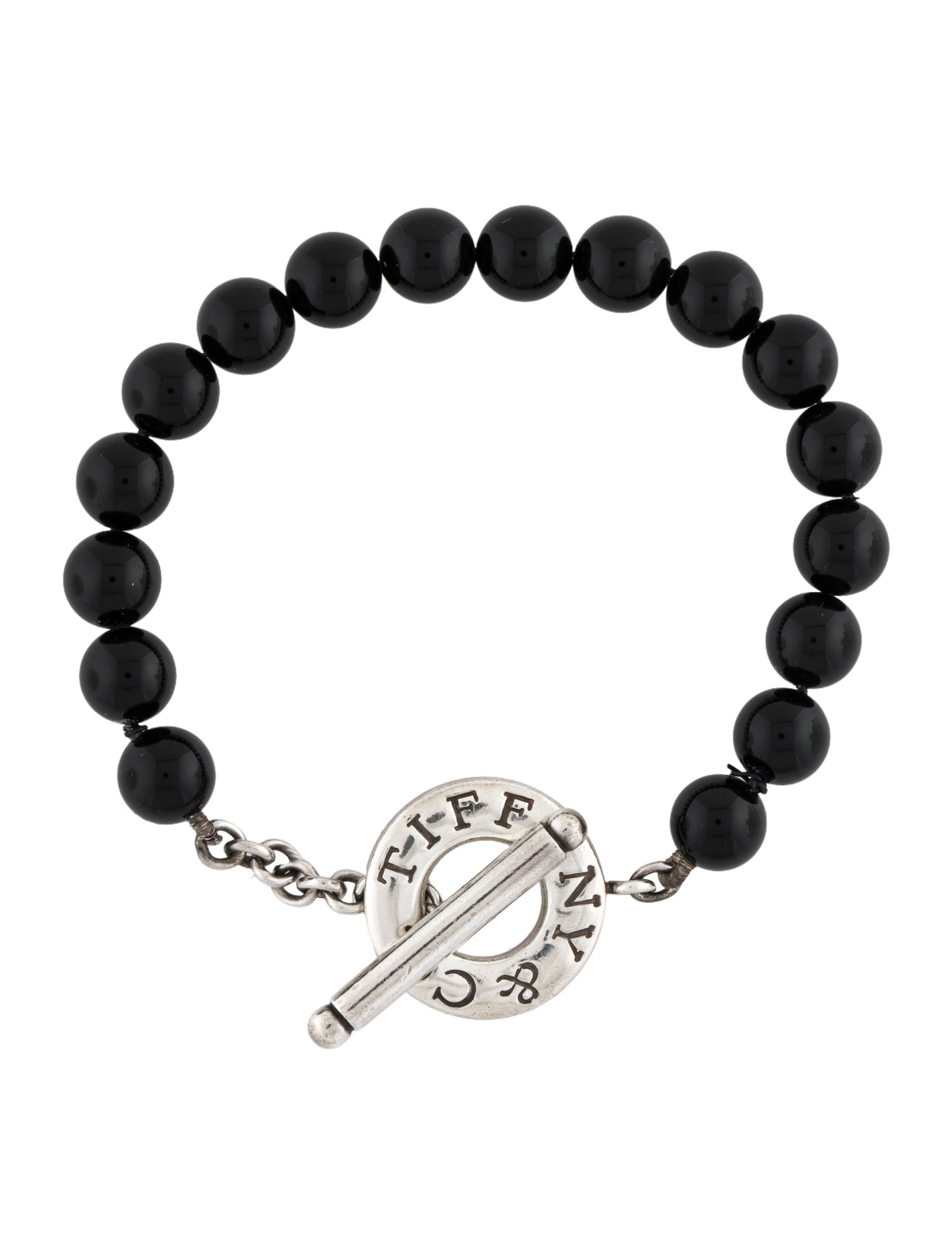 Tiffany & Co. Onyx Bead Toggle Bracelet