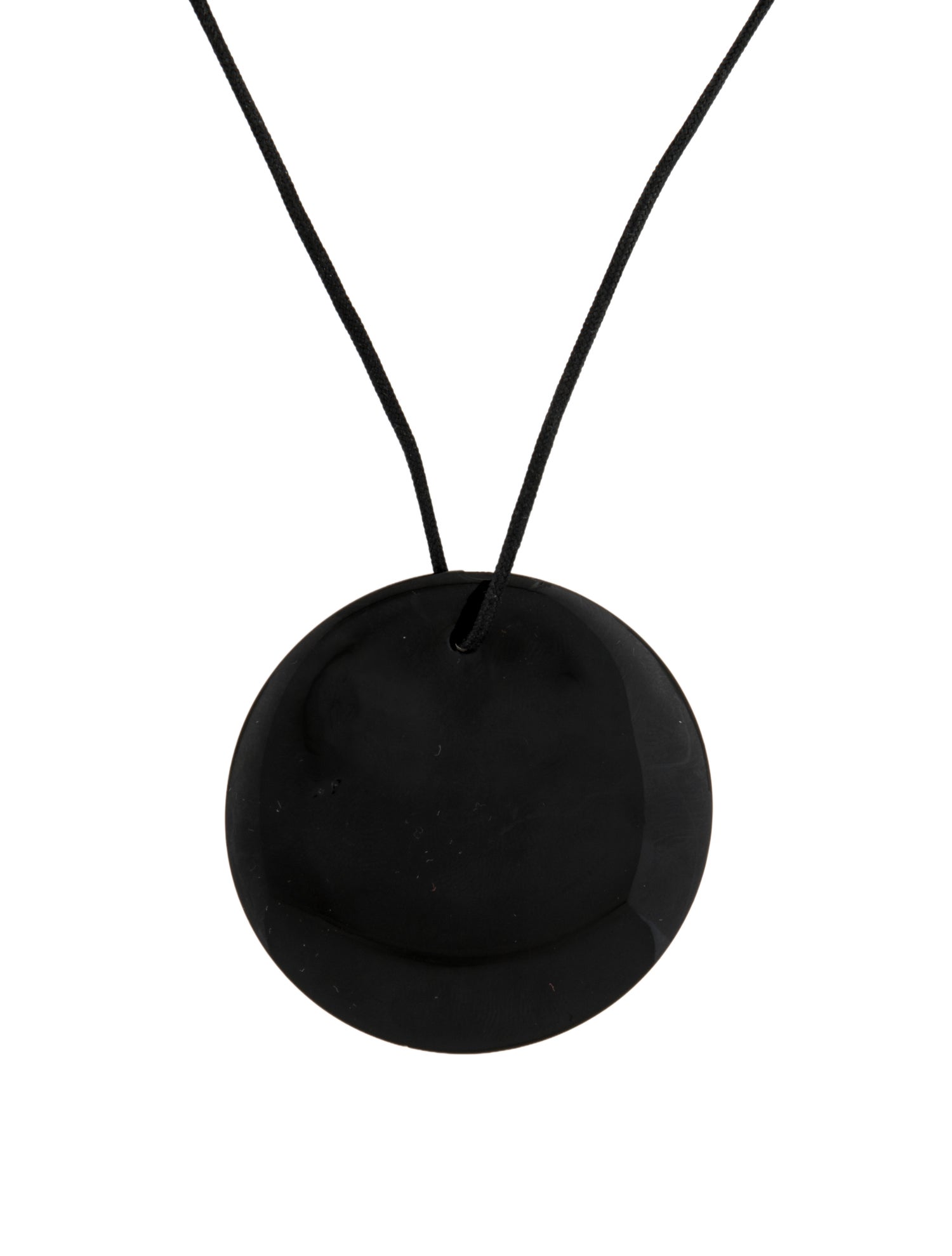 Tiffany & Co. Laquered Wood Round Pendant Necklace