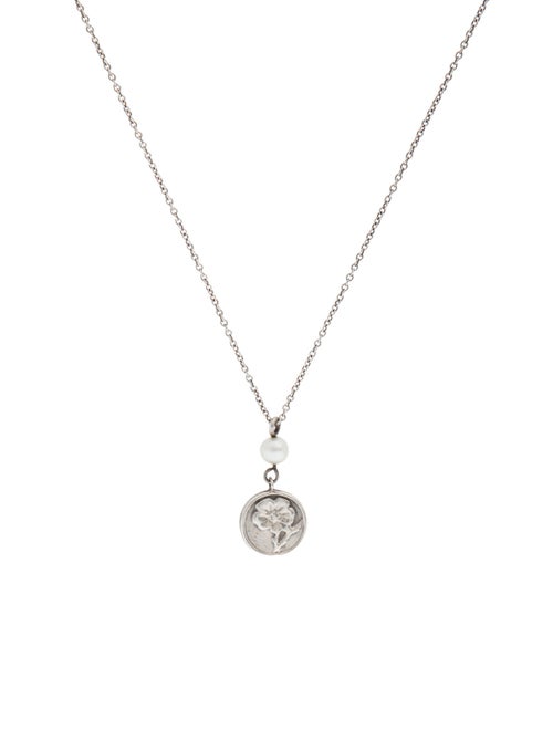 Tiffany & Co. Pearl Flower Pendant Necklace