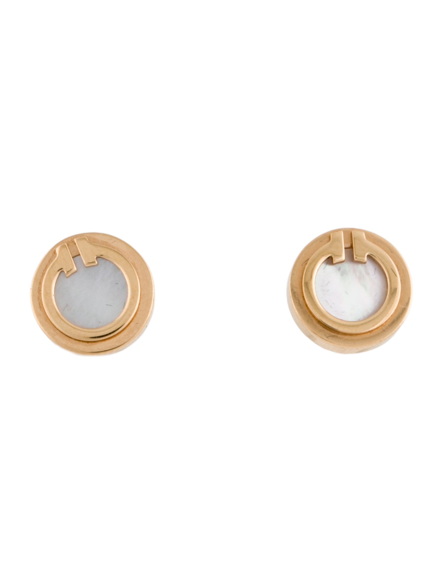 Tiffany & Co. 18K Mother of Pearl Circle Earrings