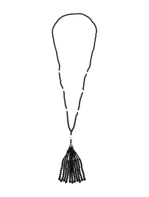 Tiffany & Co. Pearl & Onyx Ziegfeld Tassel Lavalier Necklace