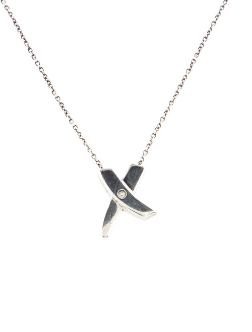 Tiffany & Co. Graffiti Diamond X Pendant Necklace