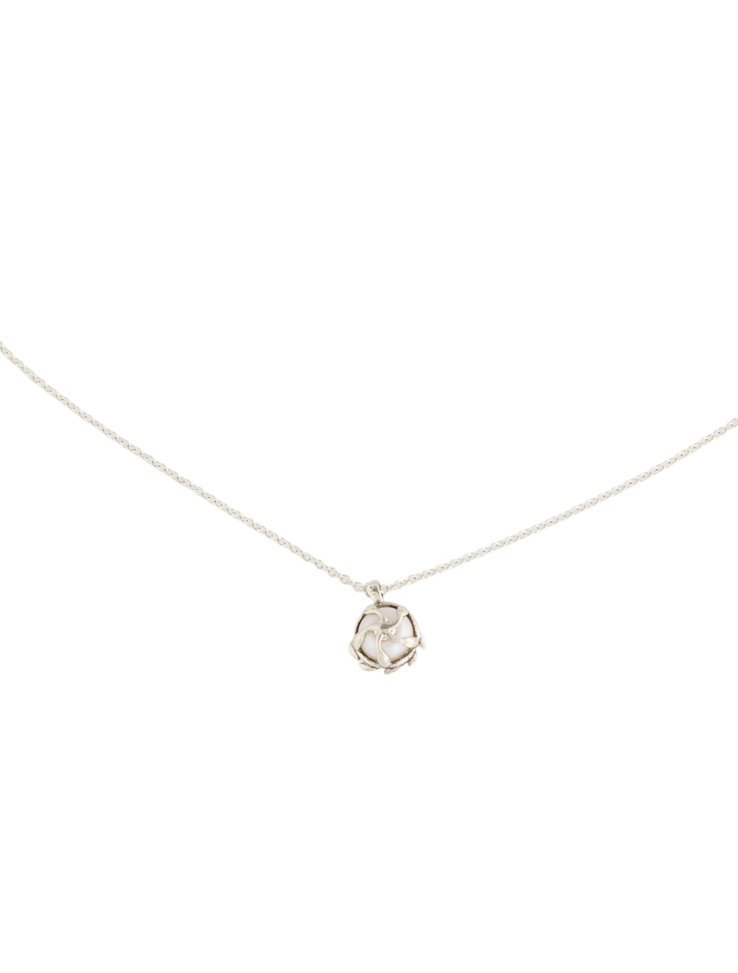 Tiffany & Co. Pearl Olive Leaf Pendant Necklace