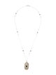 Tiffany & Co. Pearl & Onyx Daisy Pendant Necklace