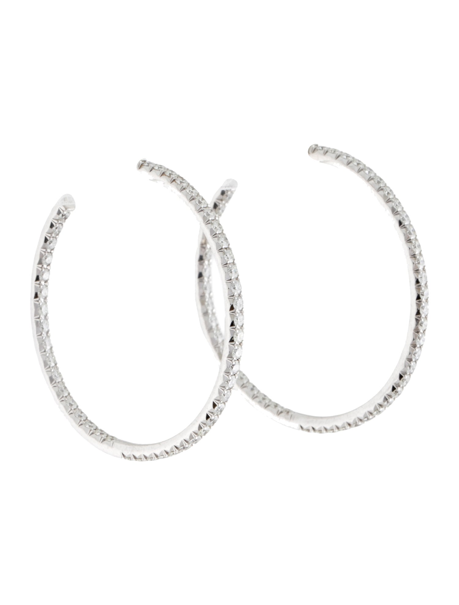 Tiffany & Co. 18K Diamond Metro Hoop Earrings