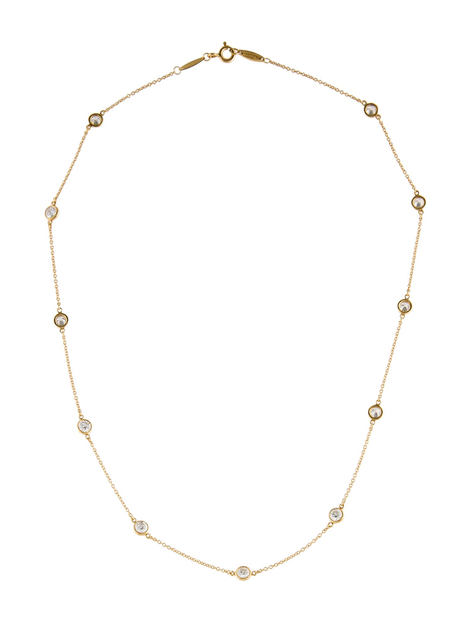 Tiffany & Co. 18K 1.54ctw Diamonds By the Yard Station Necklace