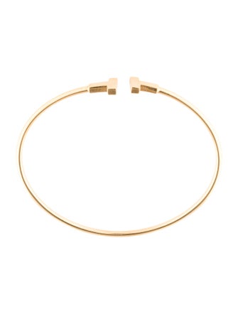 Tiffany & Co. 18K Narrow T Wire Cuff Bracelet
