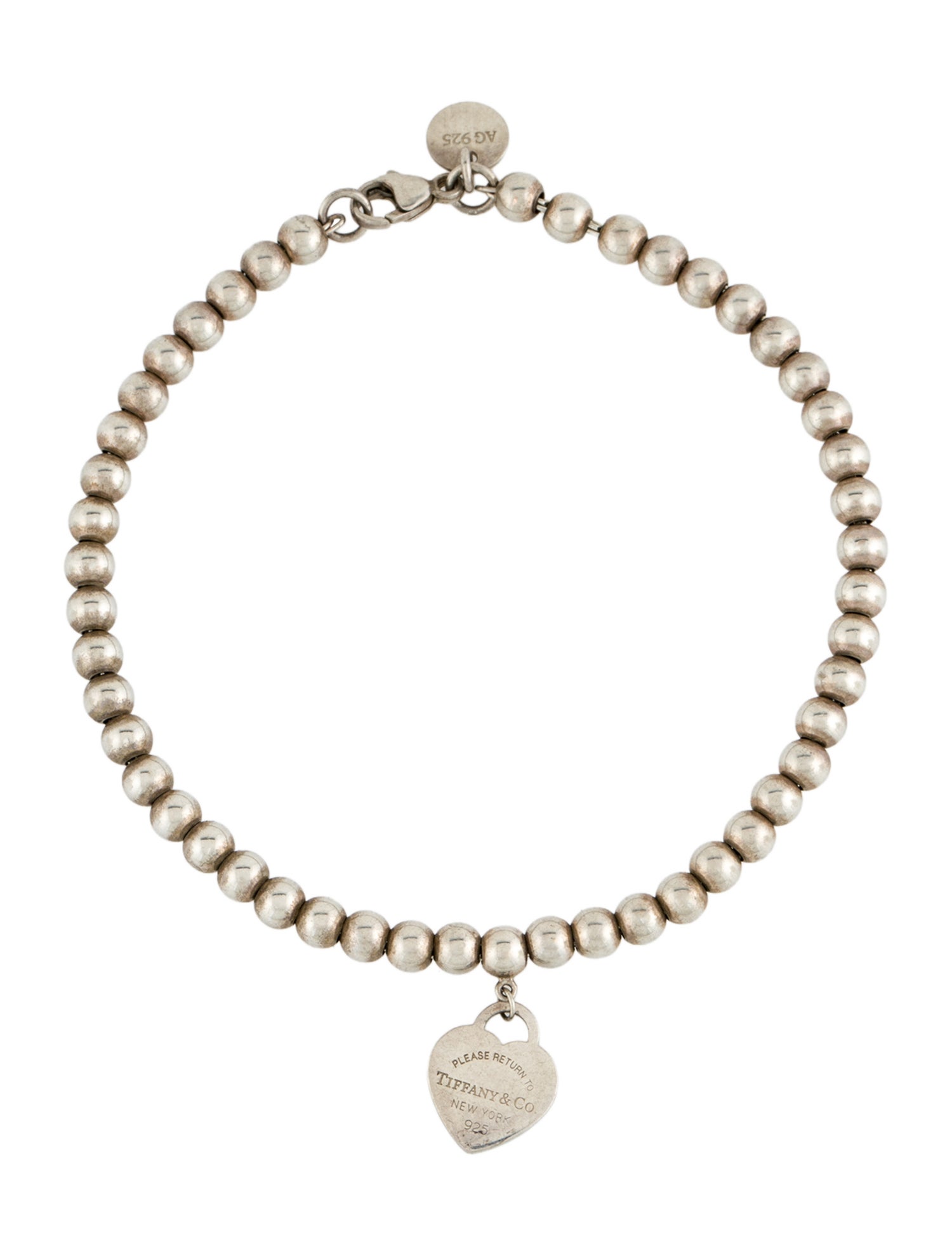 Tiffany & Co. Return to Tiffany® Enamel Heart Tag Bead Bracelet