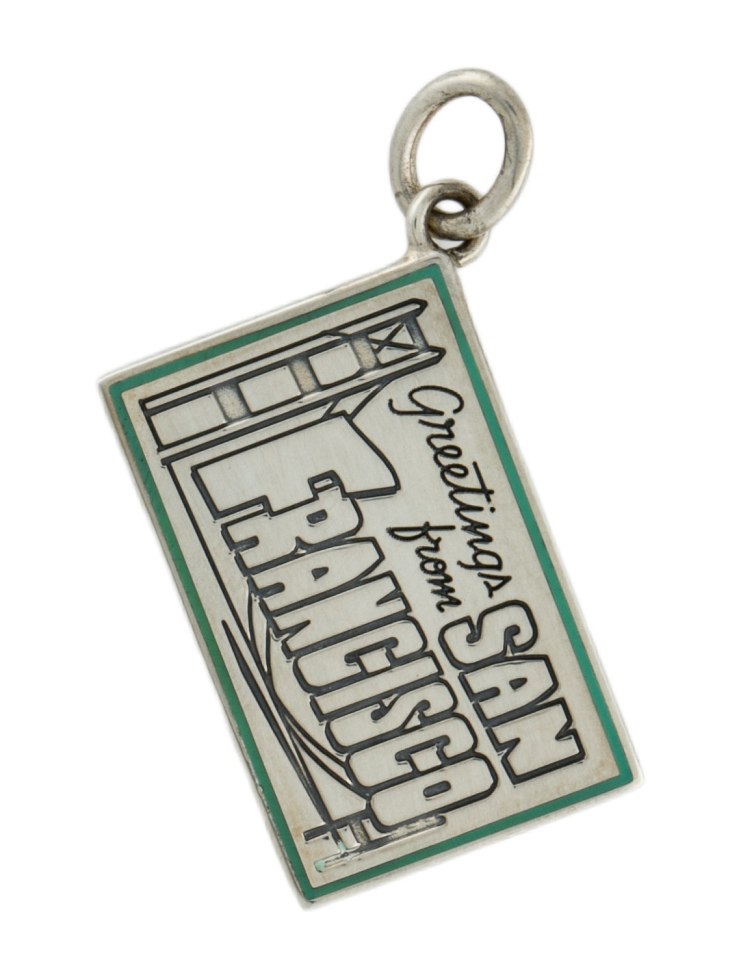 Tiffany & Co. Enamel 'Greetings From San Francisco' Postcard Charm