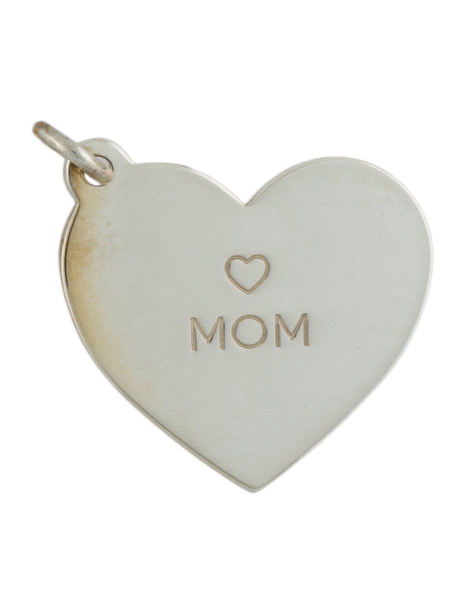 Tiffany & Co. 'Mom' Medium Heart Tag Pendant Charm