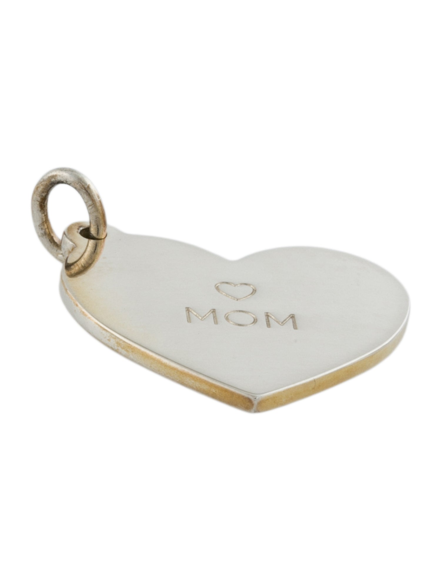 Tiffany & Co. 'Mom' Medium Heart Tag Pendant Charm