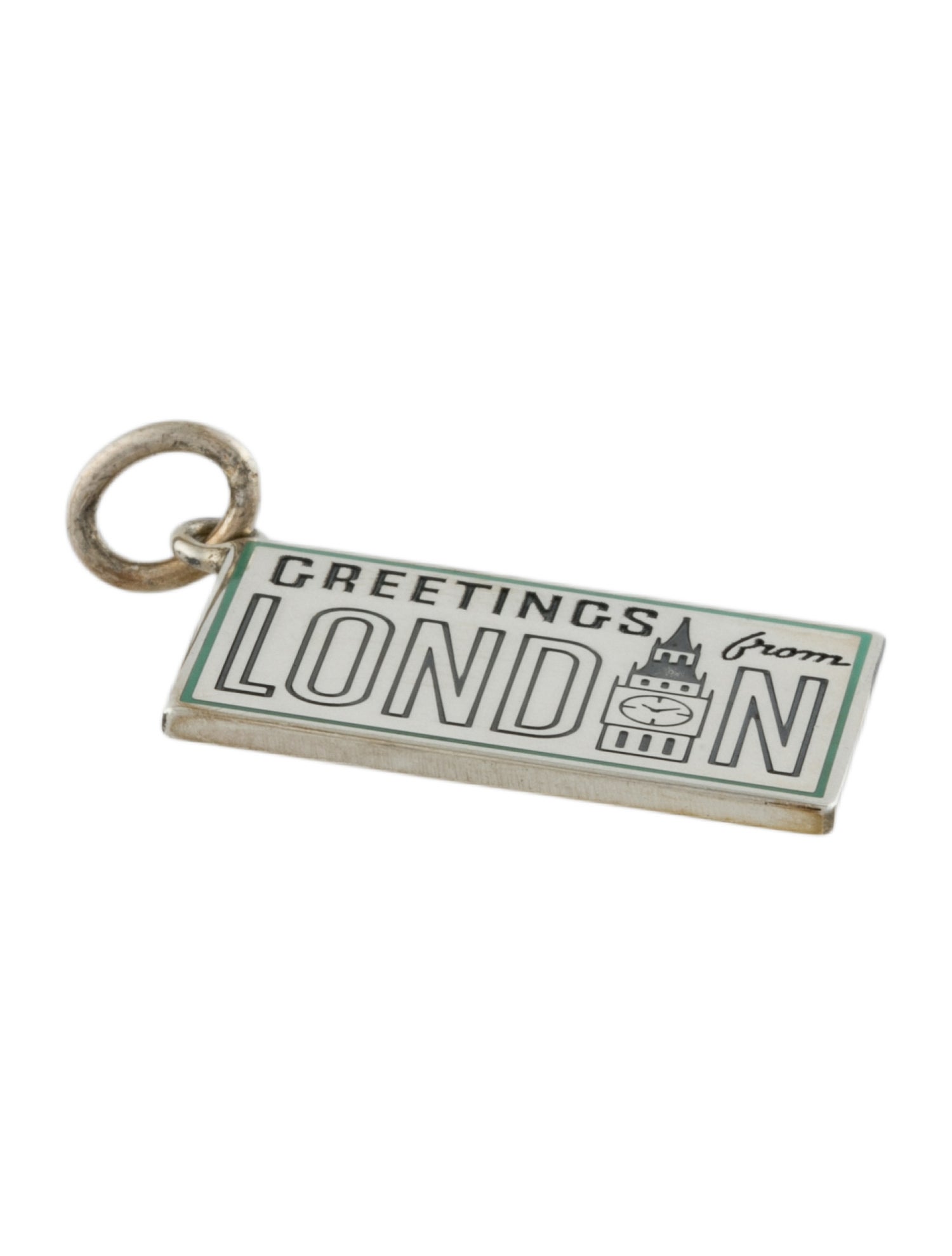 Tiffany & Co. Enamel 'Greetings From London' Postcard Charm