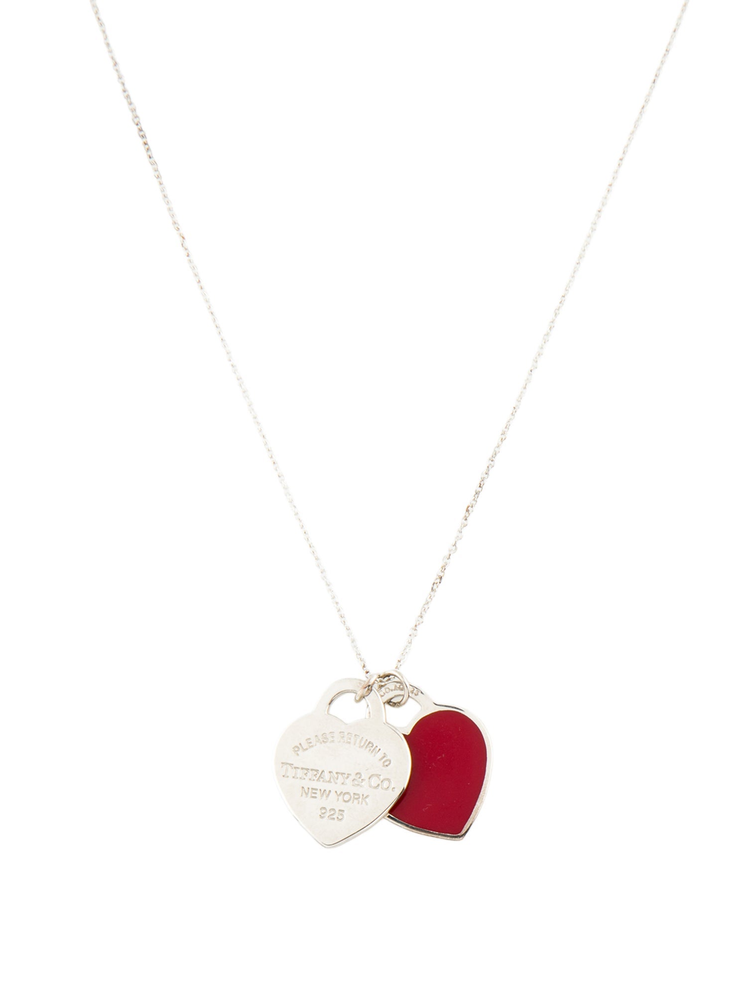 Tiffany & Co. Small Red Double Heart Tag Pendant