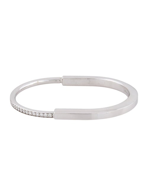 Tiffany & Co. 18K 1.39ctw Diamond Half Pavé Lock Bracelet