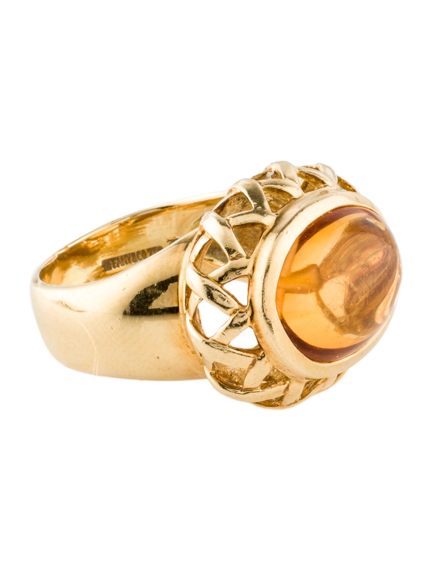 Tiffany & Co. Vintage 18K Citrine Cocktail Ring