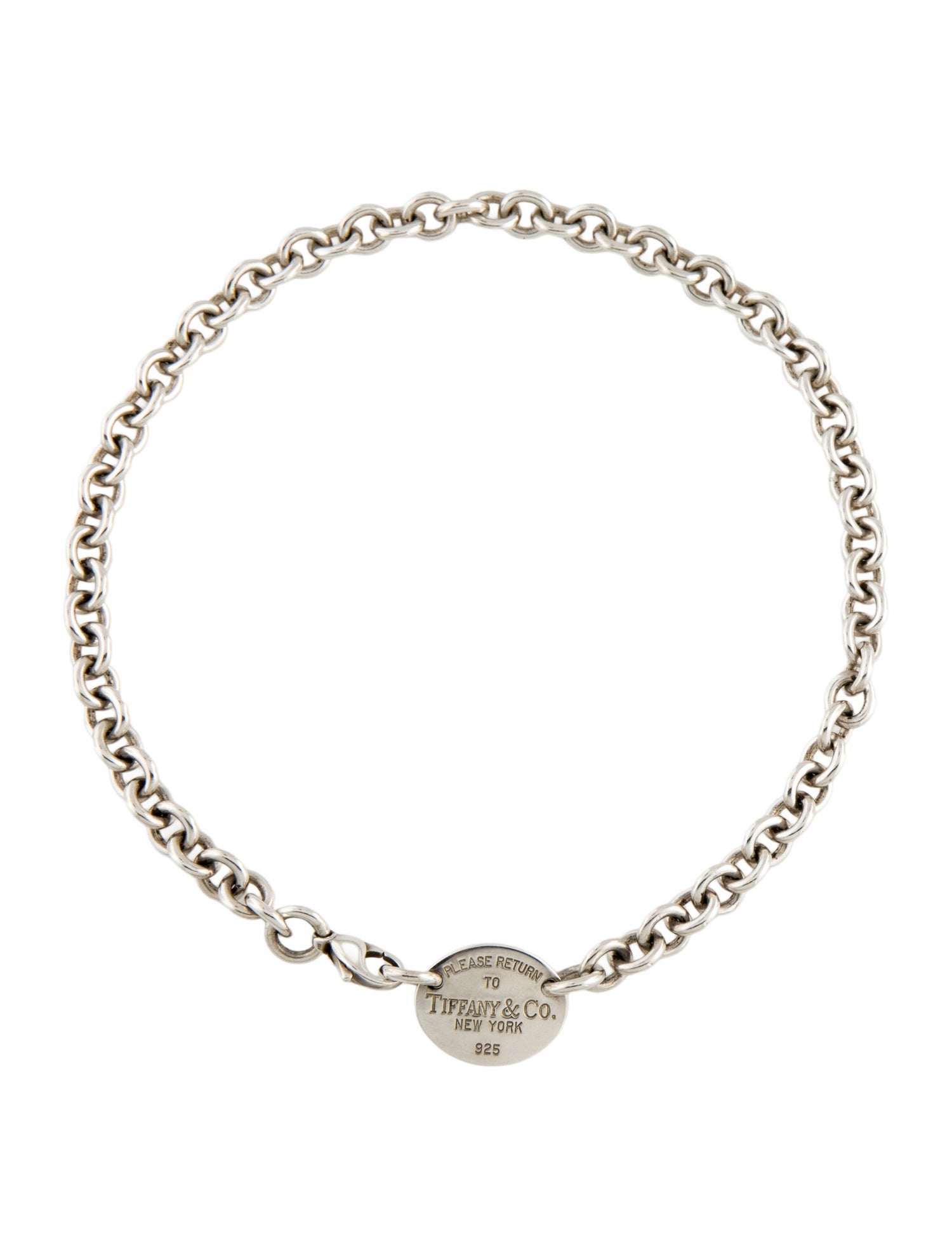 Tiffany & Co. Return To Tiffany Oval Tag Collar Necklace