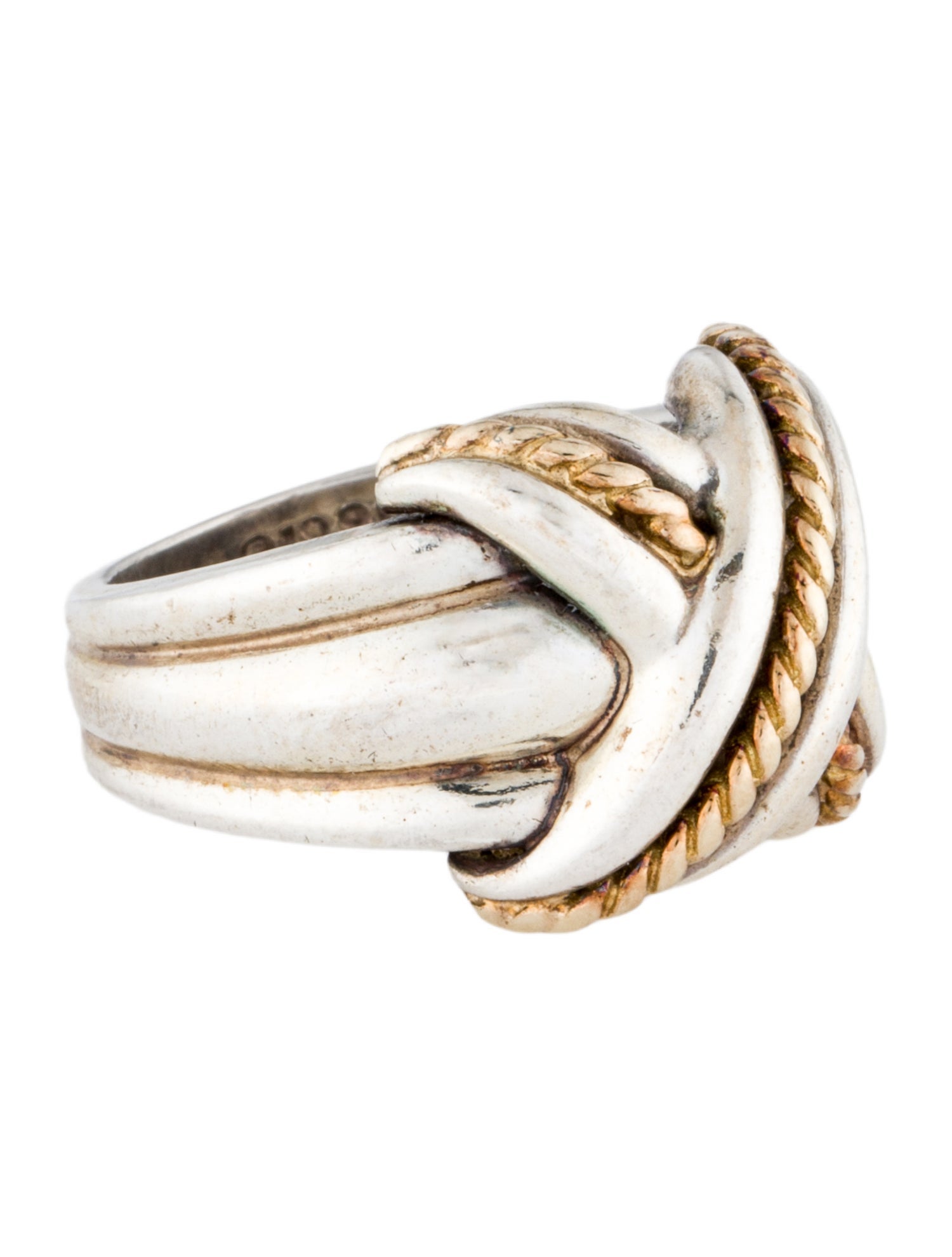 Tiffany & Co. Vintage Two-Tone 'X' Signature Cocktail Ring