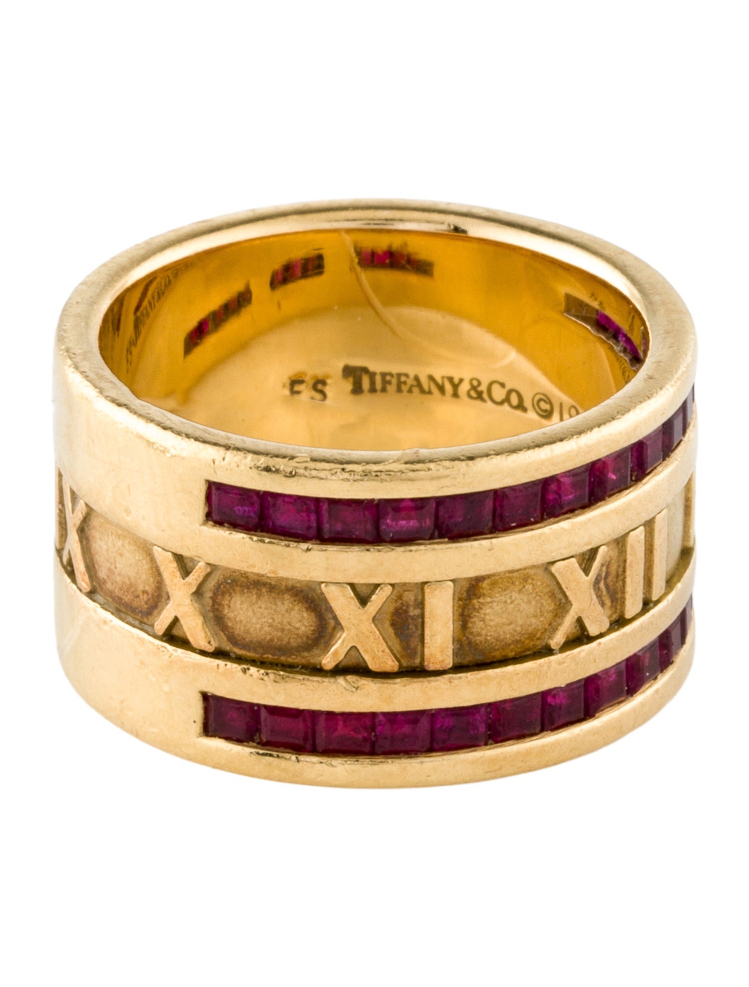 Tiffany & Co. Vintage 18K Ruby Atlas Wide Band
