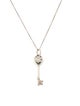 Tiffany & Co. Sapphire Heart Key Pendant Necklace