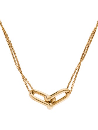 Tiffany & Co. 18K Large HardWear Double Link Pendant Necklace