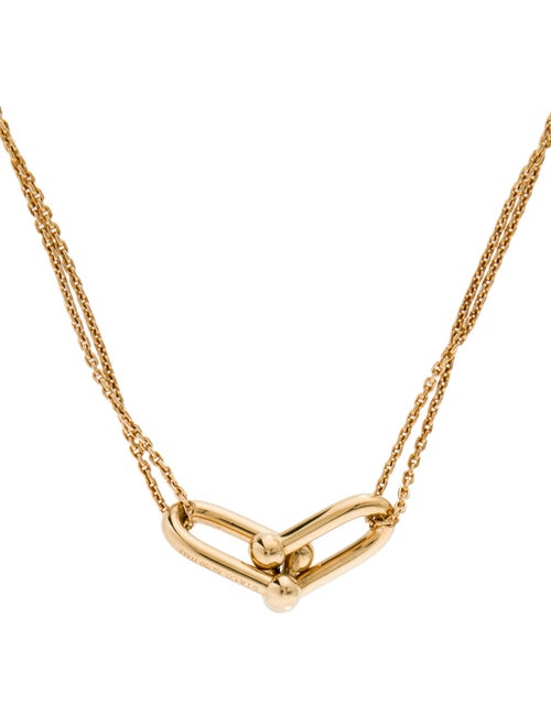 Tiffany & Co. 18K Large HardWear Double Link Pendant Necklace