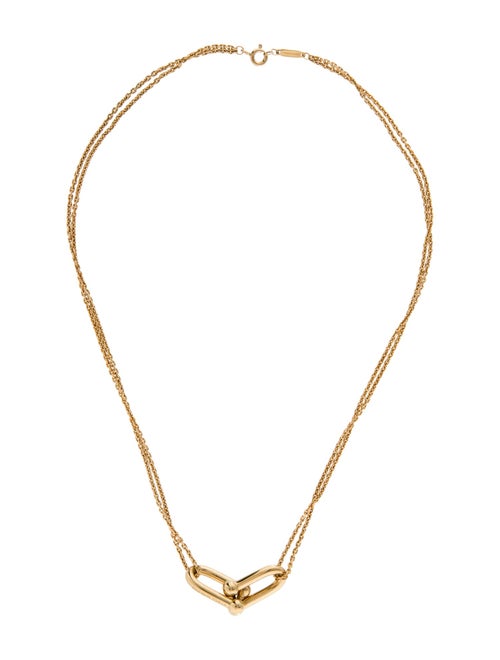 Tiffany & Co. 18K Large HardWear Double Link Pendant Necklace