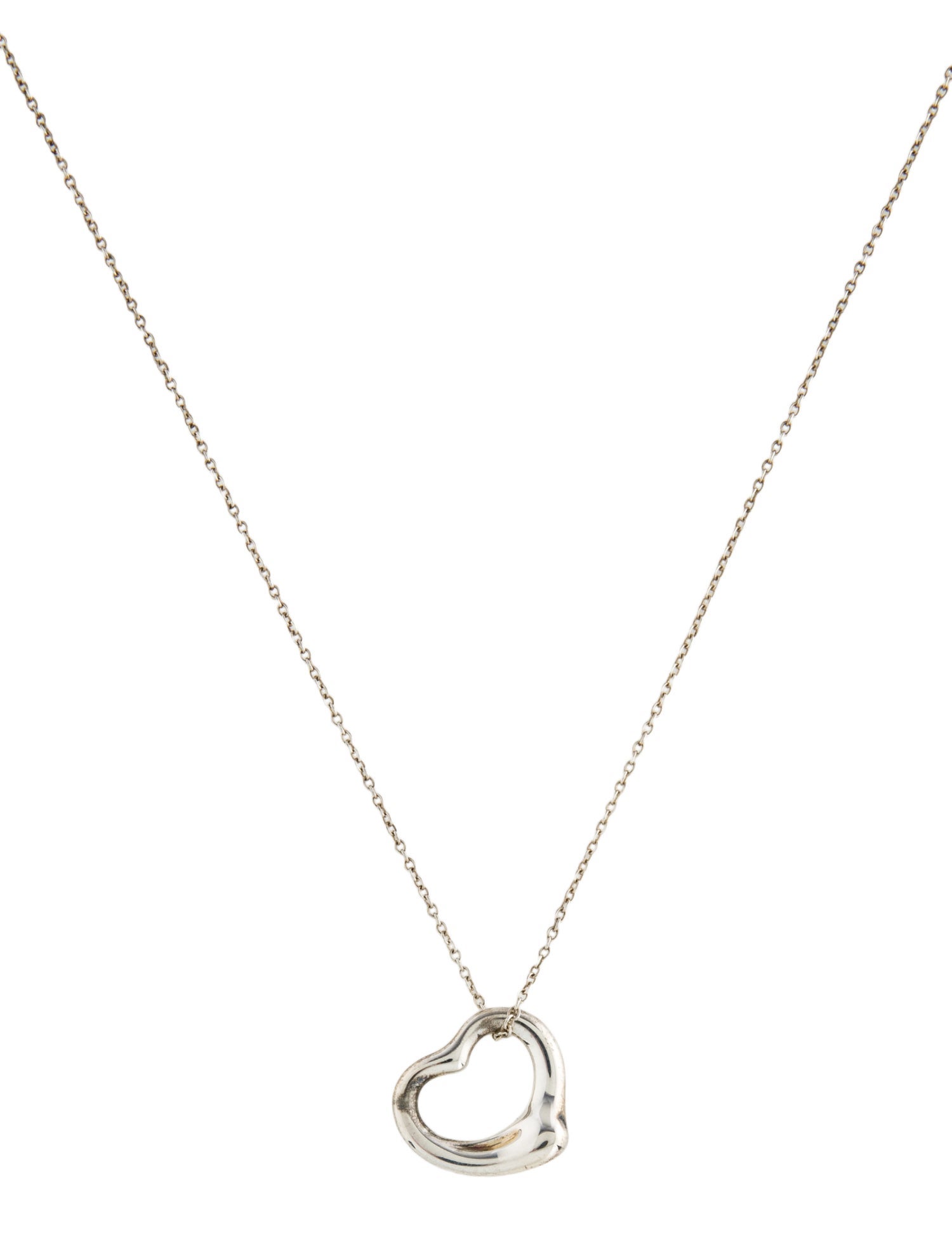 Tiffany & Co. Open Heart Pendant Necklace