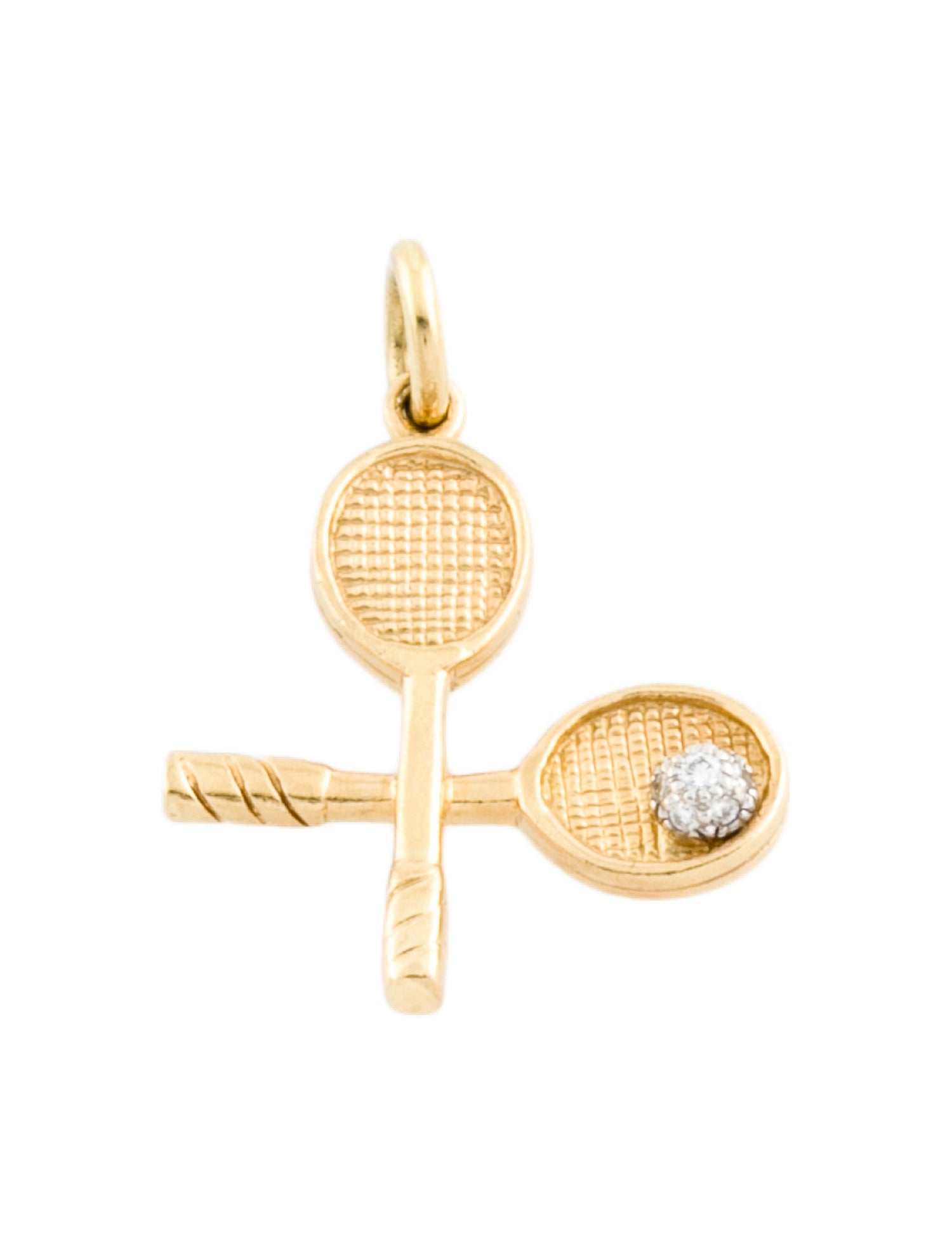 Tiffany & Co. Vintage 18K Diamond Tennis Racket Charm