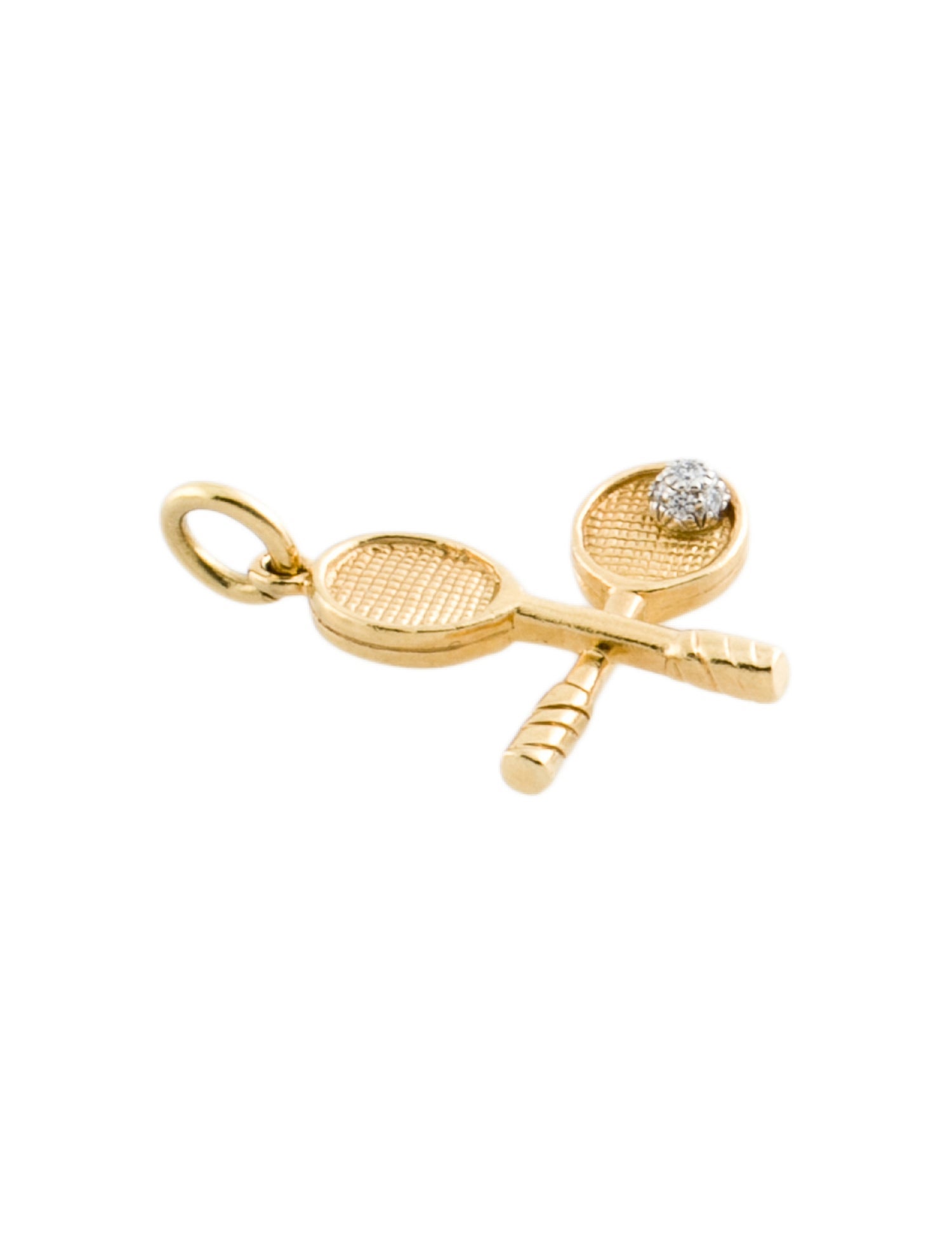Tiffany & Co. Vintage 18K Diamond Tennis Racket Charm