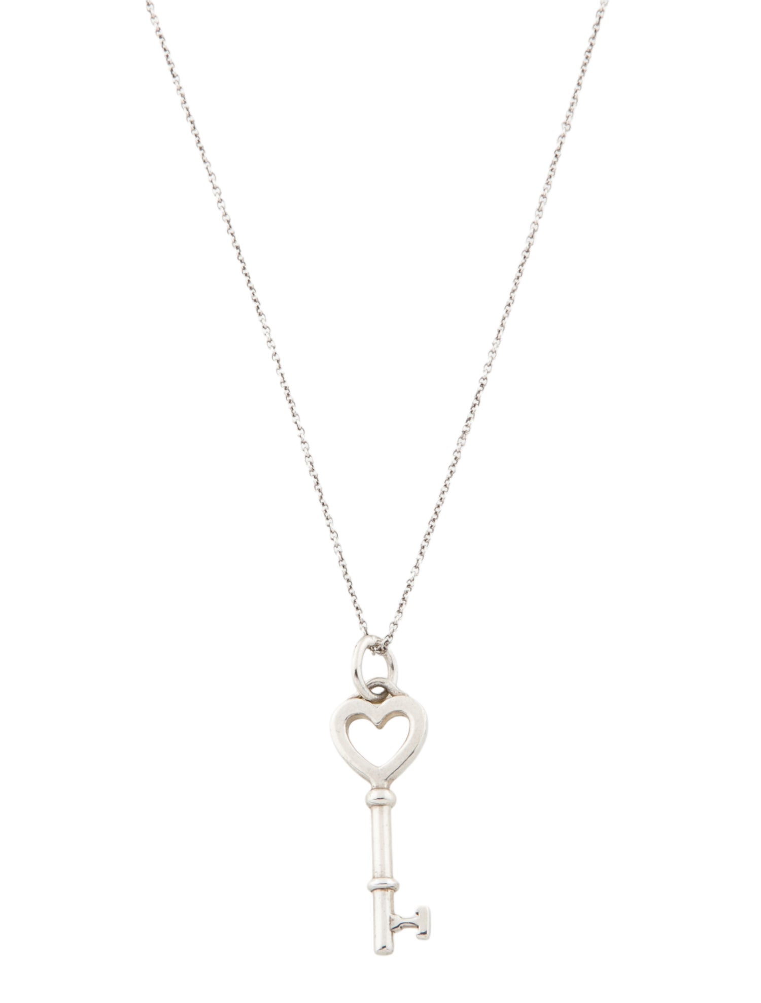 Tiffany & Co. Mini Heart Key Pendant Necklace