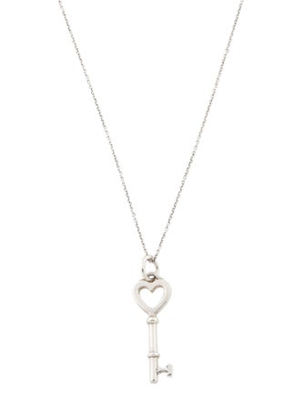 Tiffany & Co. Mini Heart Key Pendant Necklace