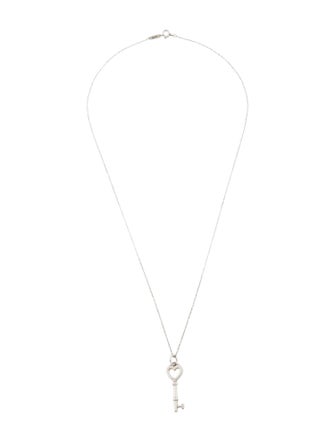 Tiffany & Co. Mini Heart Key Pendant Necklace