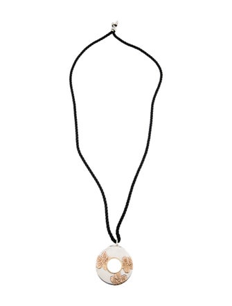 Tiffany & Co. Two-Tone Nature Flower Disc Pendant Necklace