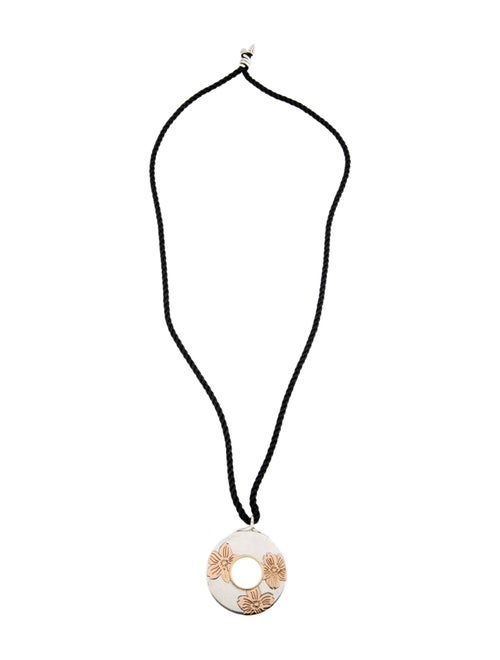 Tiffany & Co. Two-Tone Nature Flower Disc Pendant Necklace