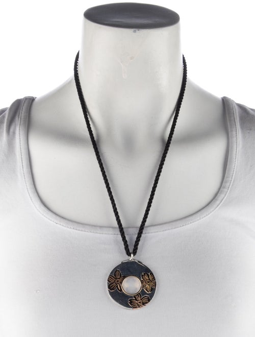 Tiffany & Co. Two-Tone Nature Flower Disc Pendant Necklace
